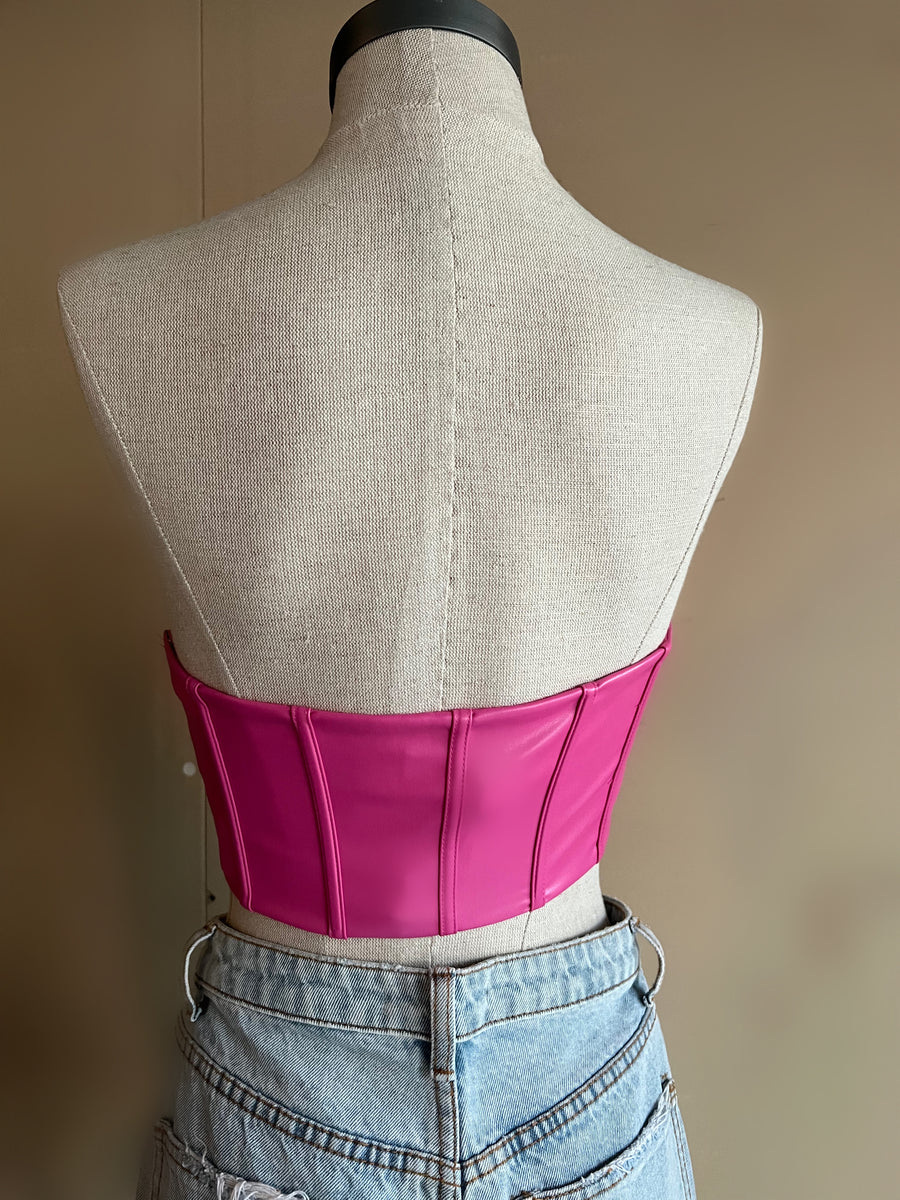 Pink leather corset top ShopwithSteff — free download