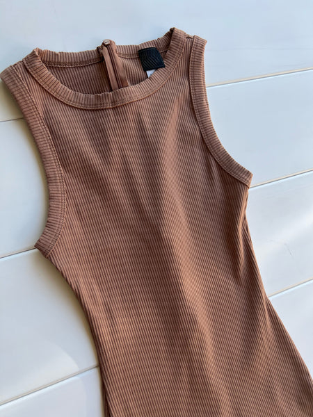High neck jumpsuit (brown)