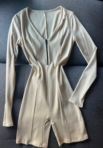 Ribbed jumpsuit (cream)