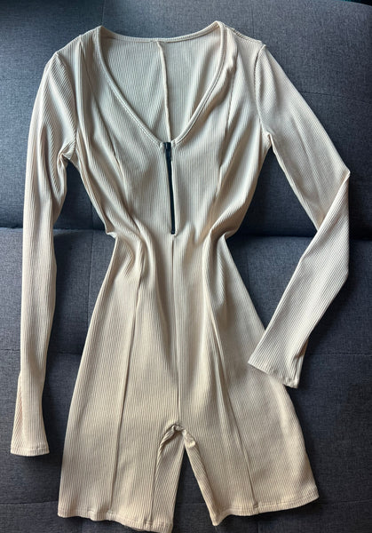 Ribbed jumpsuit (cream)
