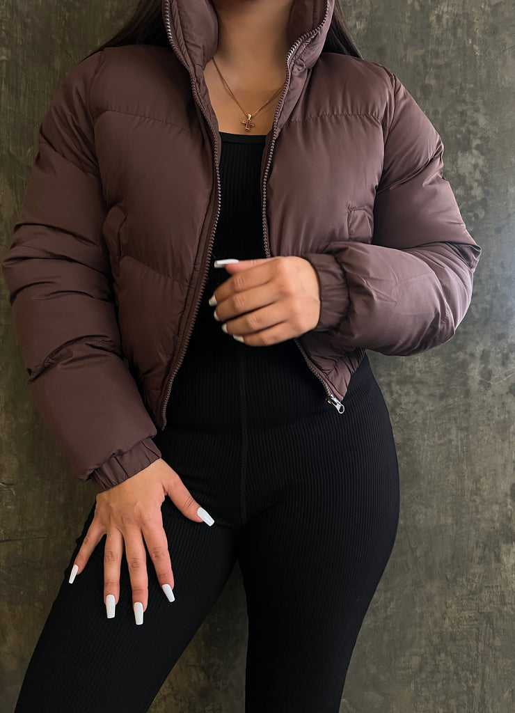 Puffer jacket chocolate ShopwithSteff