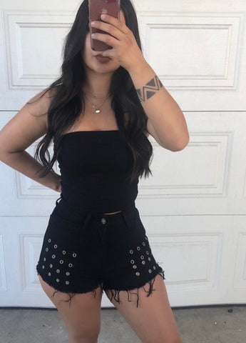 Black highwaisted shorts