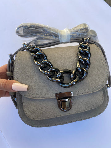 Grey mini messenger bag