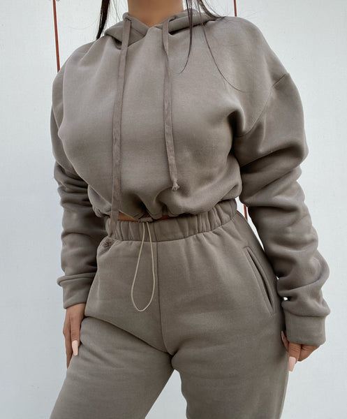 Two piece hoodie set (grey)