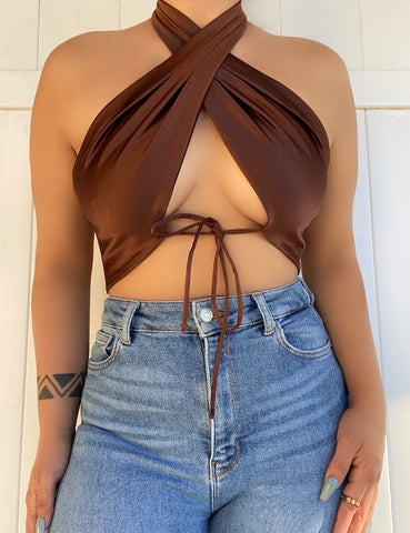 Leslie halter top (chocolate)