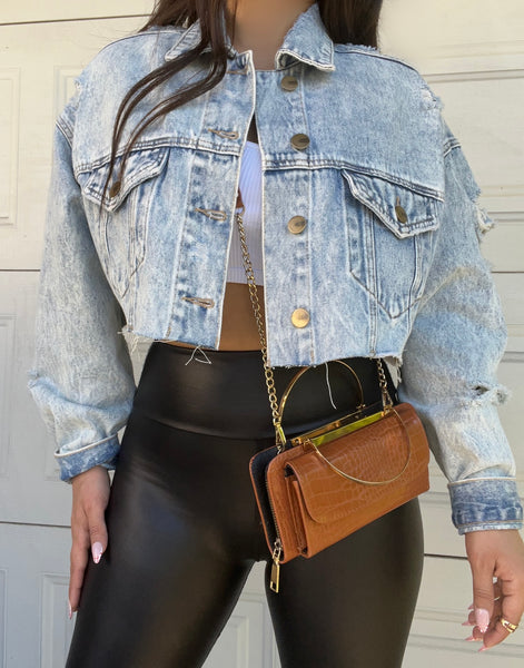 Cropped denim jacket (light)