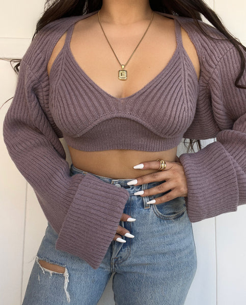 Sweater/ top set (lavender)