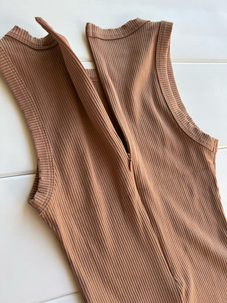 High neck jumpsuit (brown)