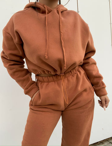 Two piece hoodie set (pumpkin)