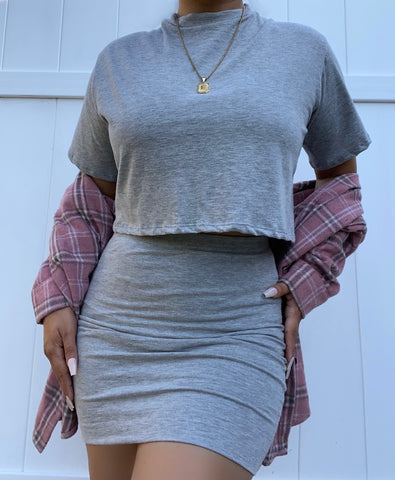 Boxy tee skirt set