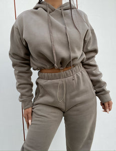 Two piece hoodie set (grey)