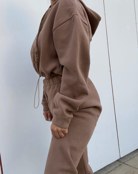 Two piece hoodie set (mocha)