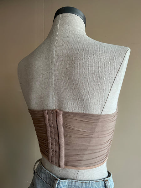 Mesh corset top (nude)