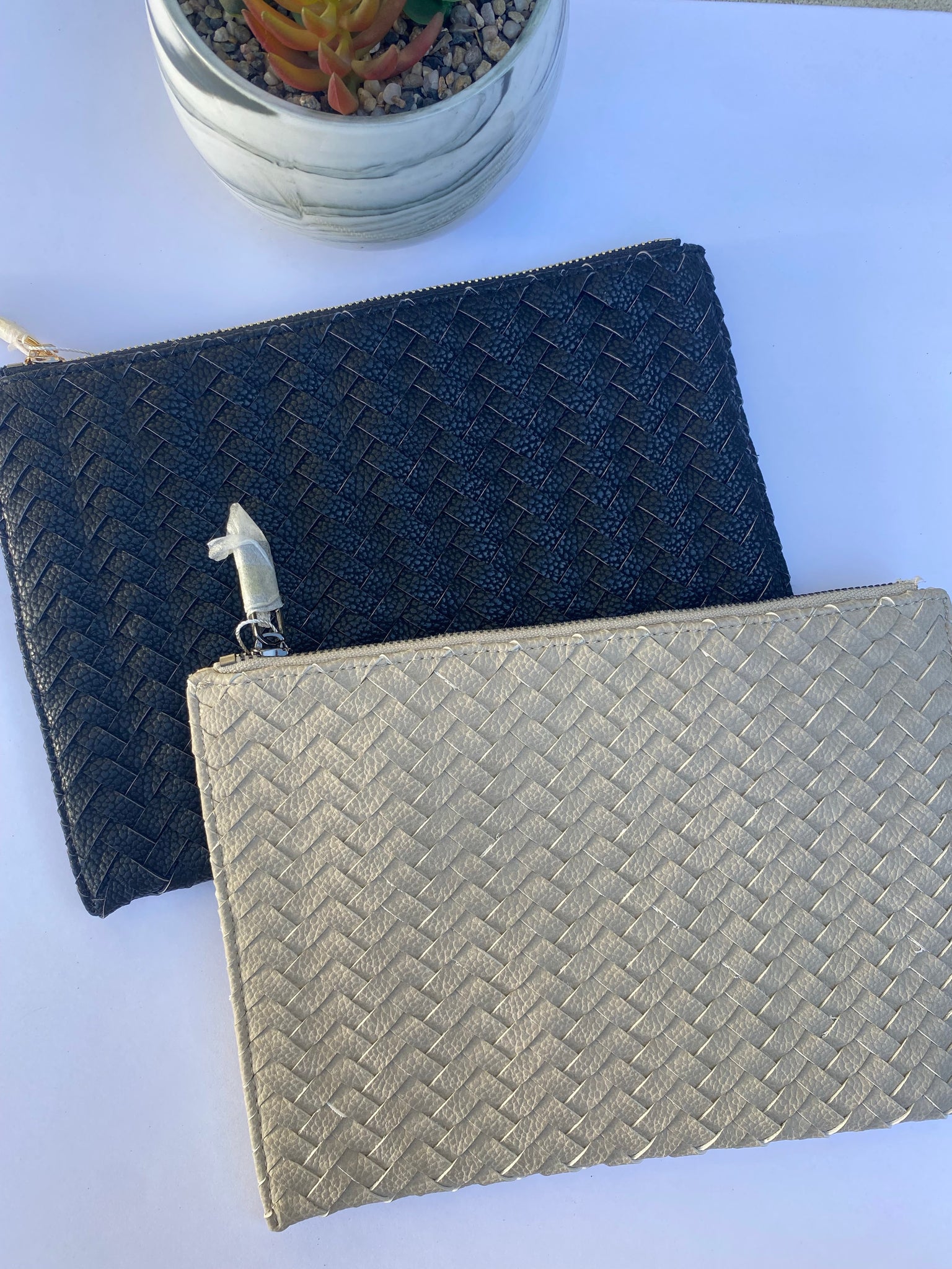 Braided woven clutch (no wrist strap)