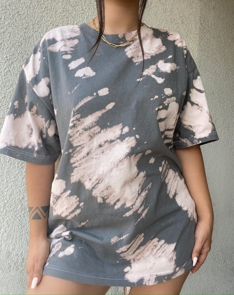 Tie dye oversized t shirt (grey pink)