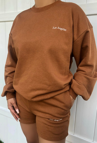 Los Angeles sweat shorts (caramel)