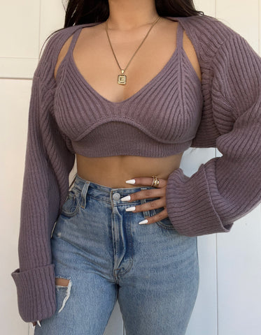 Sweater/ top set (lavender)