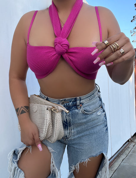 Tie the knot top (pink)