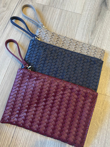 Braided woven clutch (with wrist strap)