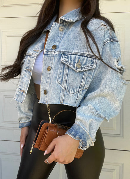 Cropped denim jacket (light)