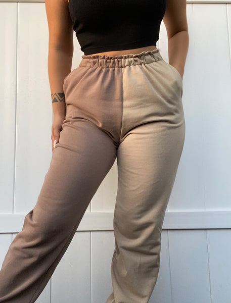 Split joggers in nude
