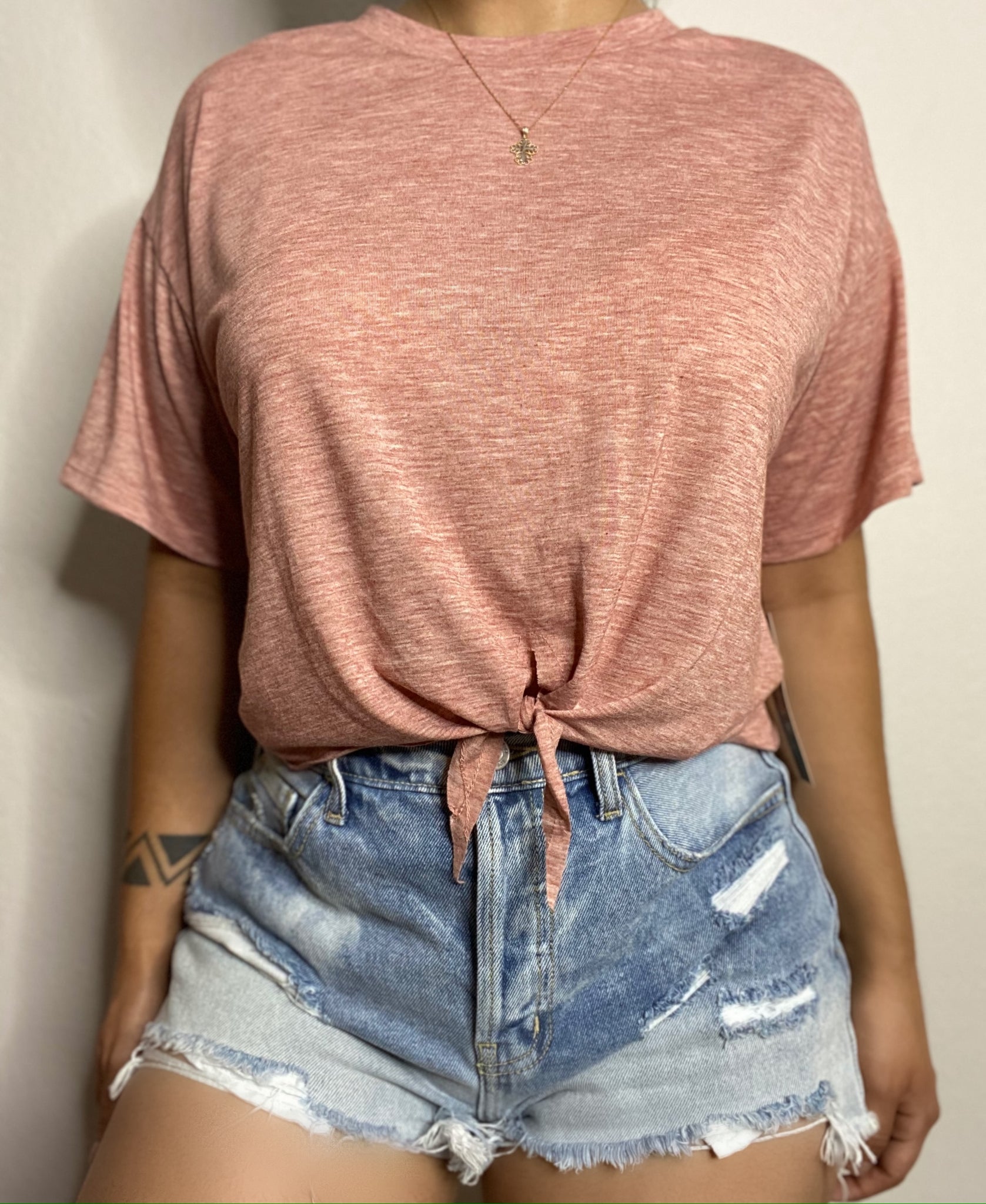 Tie front t shirt (red)