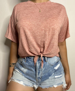 Tie front t shirt (red)
