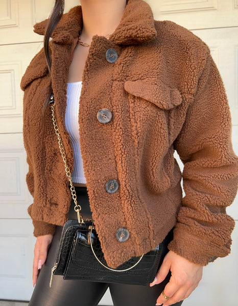 Chocolate teddy jacket