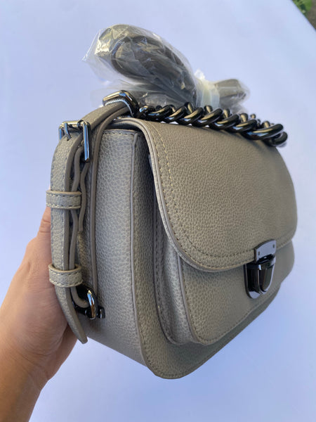 Grey mini messenger bag