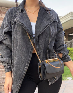 Oversized biker jacket