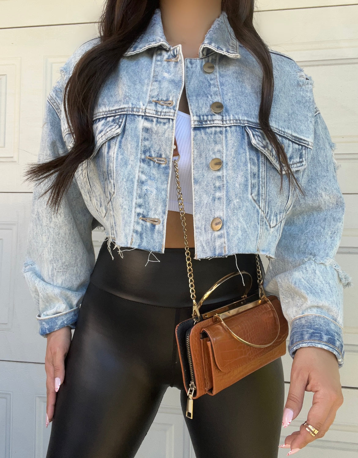 Cropped denim jacket (light)