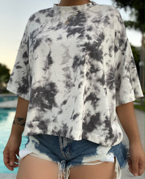 Tie dye t shirt in charcoal