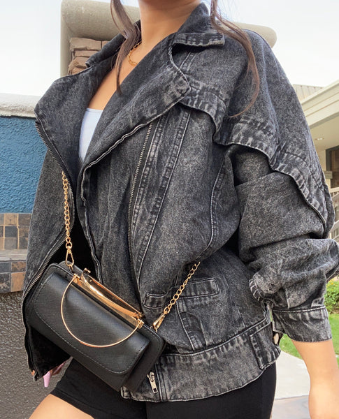 Oversized biker jacket