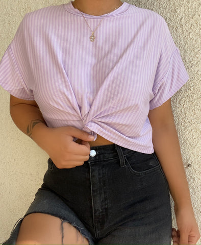 Lavender stripe top