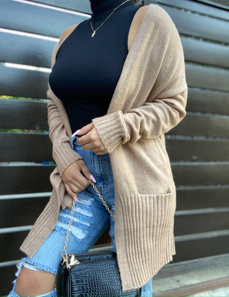 Cozy long cardigan (brown)