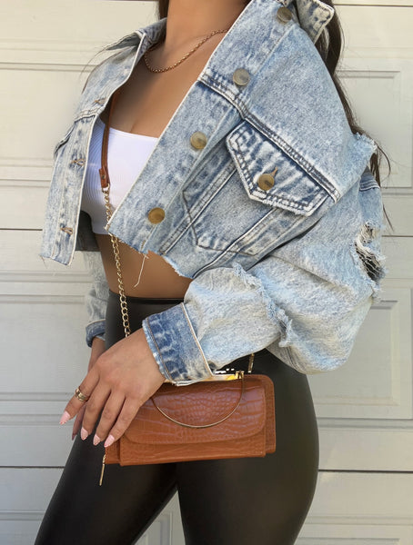 Cropped denim jacket (light)